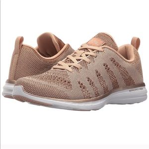 APL women’s techloom sneakers rose gold